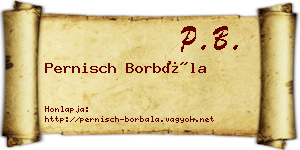 Pernisch Borbála névjegykártya